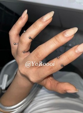 YoRoooi 韩系ins小众简约开口银色百搭珍珠关节戒指个性简约指环