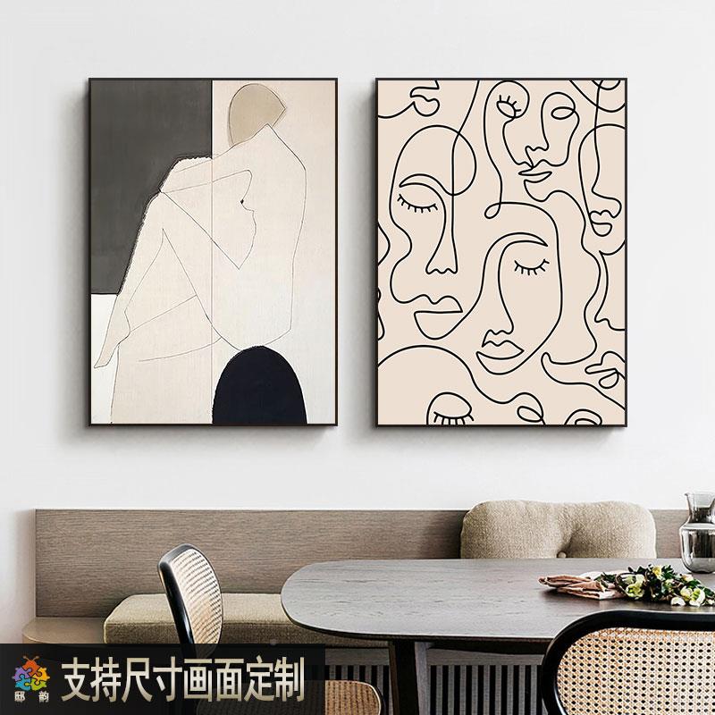 侘日寂风寂定风酒店装饰画面挂客厅无框墙壁画式寂侘风玄关宅画制
