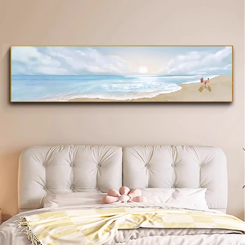 奶油风卧室床头装饰画现代简约主卧房间墙壁画小清新酒店宾馆挂画