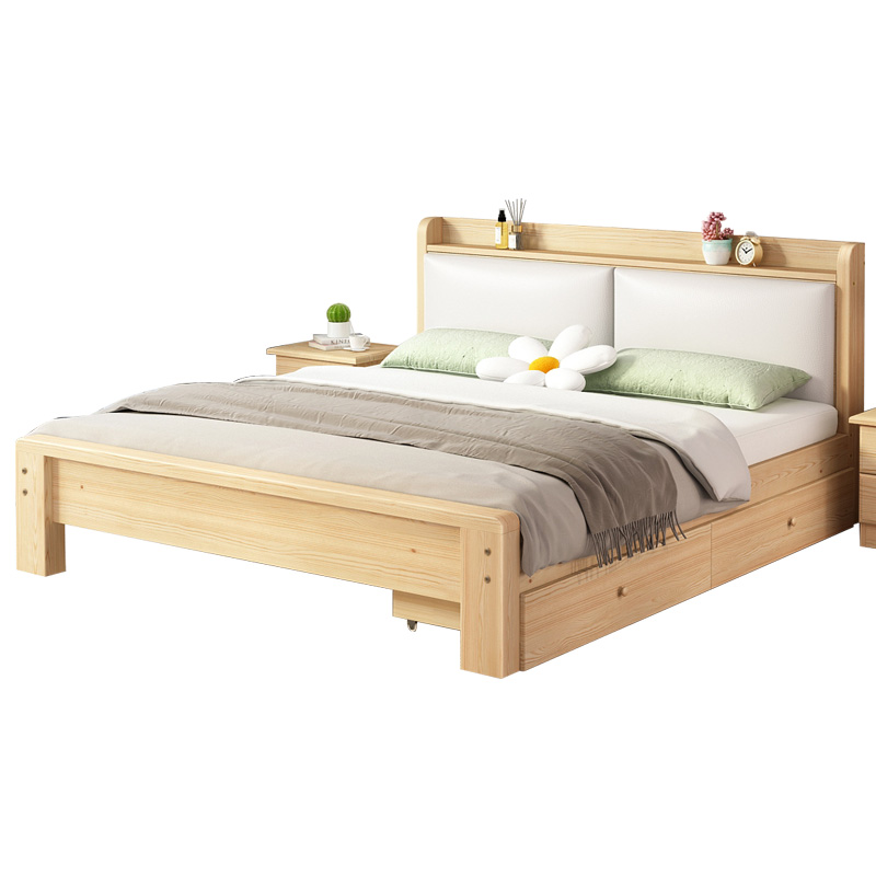 床实木双人床1.5米现代简约1.8工厂床欧式软包单人床1米2床架