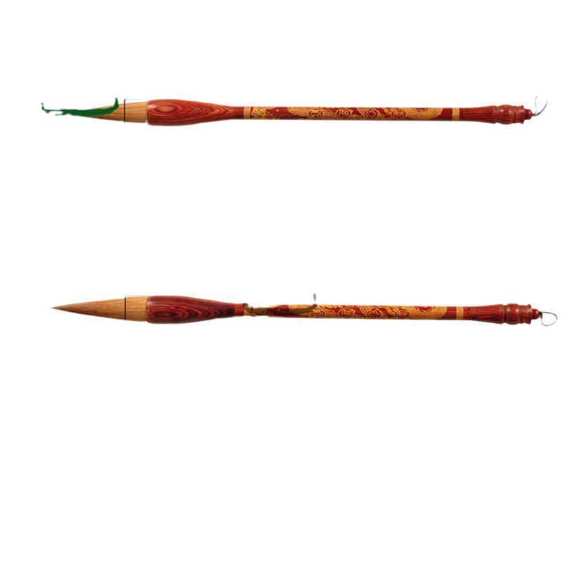 红木狼斗三支盘龙狼毫提斗压缩木雕刻金色盘龙斗笔狼毫毛笔狼毫斗