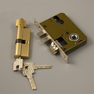 卧室木门执手锁静音锁 铝合金门锁 简约金色欧式 室内门锁