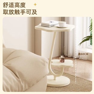 奶油风边几茶几桌沙发边几奶油风小桌子茶台移动置物架网红小茶几