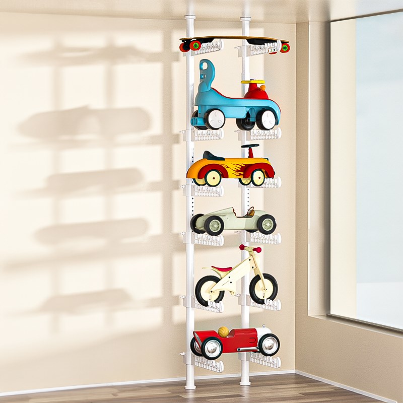 顶天立地儿童车架宝宝玩具车自行车收纳架储物架陈列架置物架层架