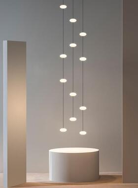 楼梯吊灯长吊灯极简现代艺术创意别墅复式楼loft楼梯间简约吊线灯