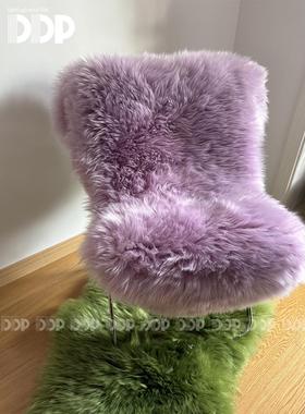 DDP进口羊毛毛绒地毯家用轻奢包豪斯皮草卧室客厅衣帽间沙发坐垫