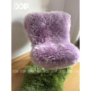 DDP进口羊毛毛绒地毯家用轻奢包豪斯皮草卧室客厅衣帽间沙发坐垫