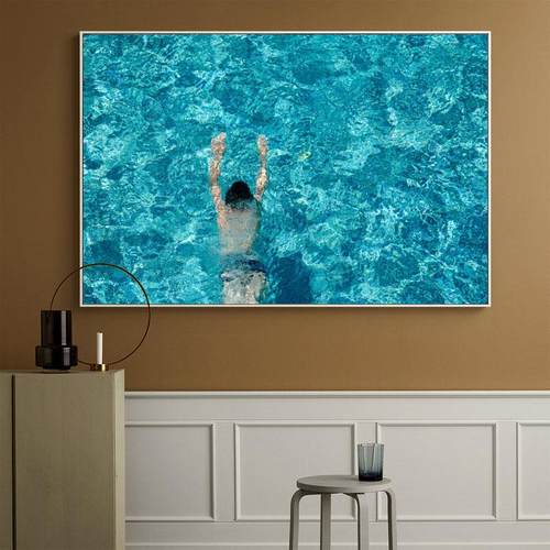 泳池 北欧现代简约抽象客厅装饰画工业风人物艺术画轻奢小众挂画