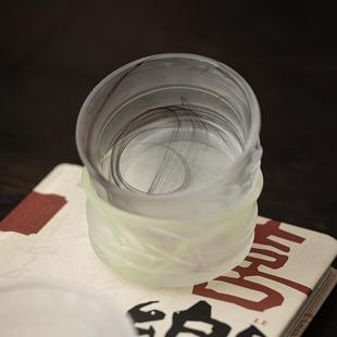 粉色琉璃主人杯单杯个人专用水墨茶杯茶盏水晶玻璃品茗杯高级杯子