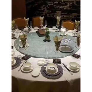 耐用线夹式转盘钢化玻璃圆形餐桌旋转盘耐热防爆高品质旋转餐桌