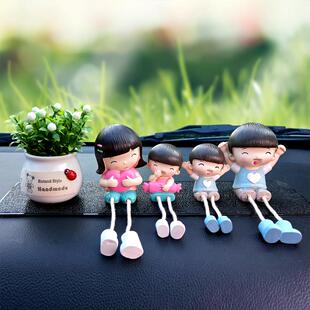 汽车装饰品摆件车内一家四口网红创意个性潮流车里摆放的汽车用品