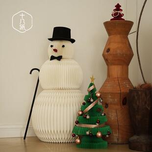 十八纸耶诞节装饰纸雪人摆件商场橱窗店面户外道具大节日气氛北欧