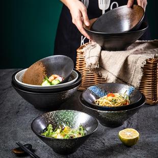 拉面碗餐具家用大号面碗饭碗大汤碗创意餐具商用斗笠碗 碗陶瓷日式