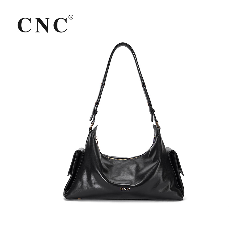 CNC一勺甜真皮腋下包奶油hobo包