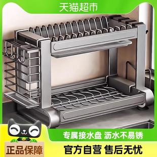 本王碗碟收纳架厨房多功能置物架家用碗柜放碗盘沥水架筷子收纳盒