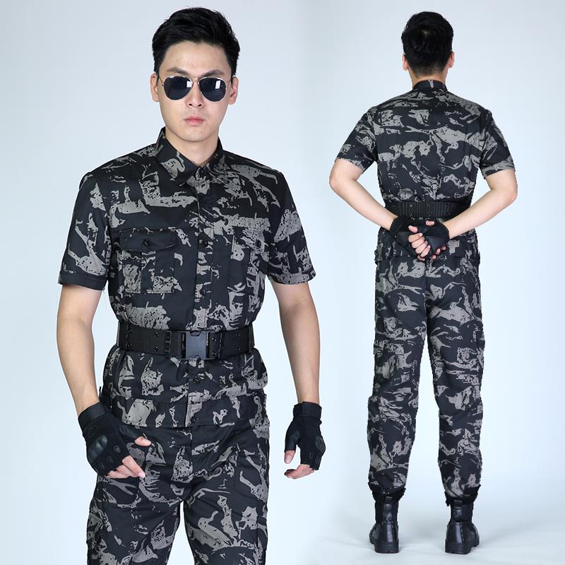 夏季薄款短袖黑鹰迷彩服套装男女劳保训作工作正宗军迷服装耐磨衣
