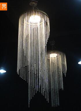 百界婚庆道具圆环吊顶装饰摩天铁婚礼堂布置水晶菠萝珠帘挂架线帘