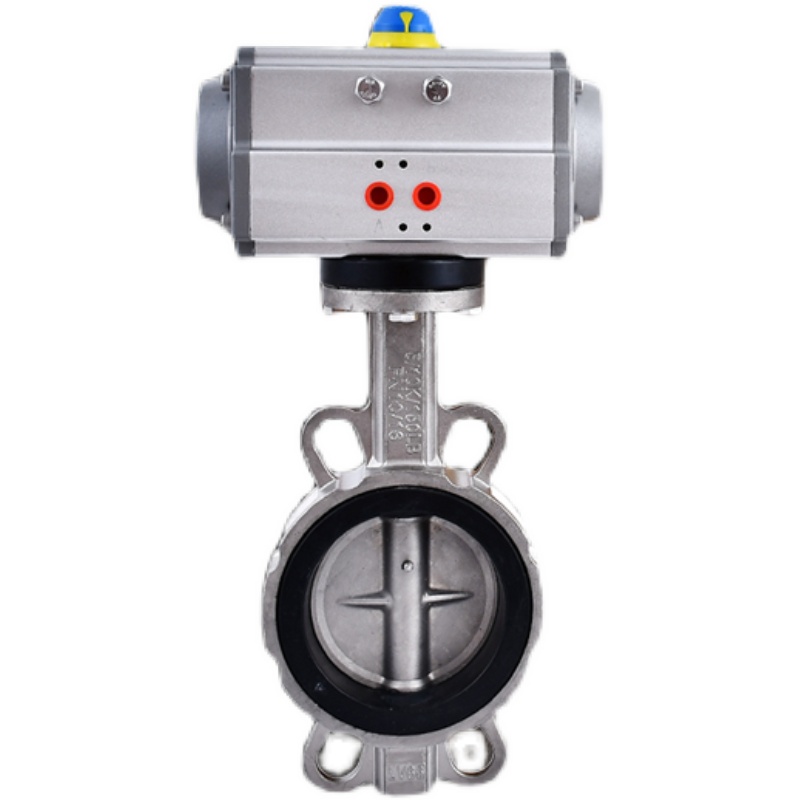 D671X/F-16P气动对夹式蝶阀AT304不锈钢气动碟阀DN50  65 80 100