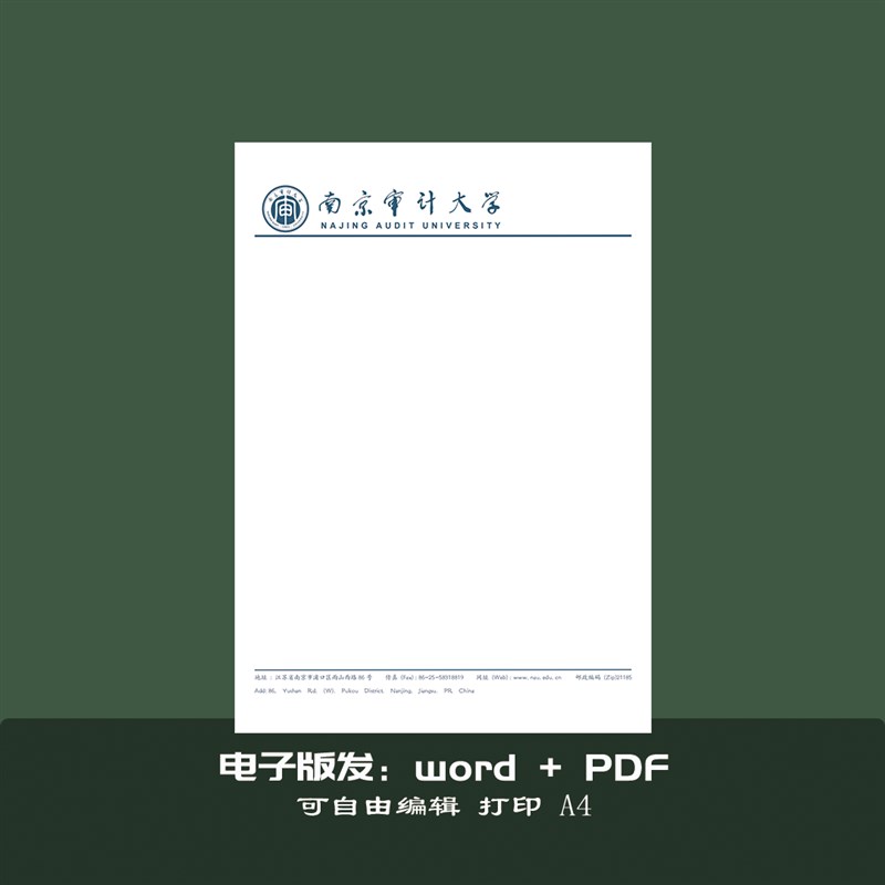 南京审计大学稿纸 抬头信纸信笺草稿纸作业纸推荐信模板