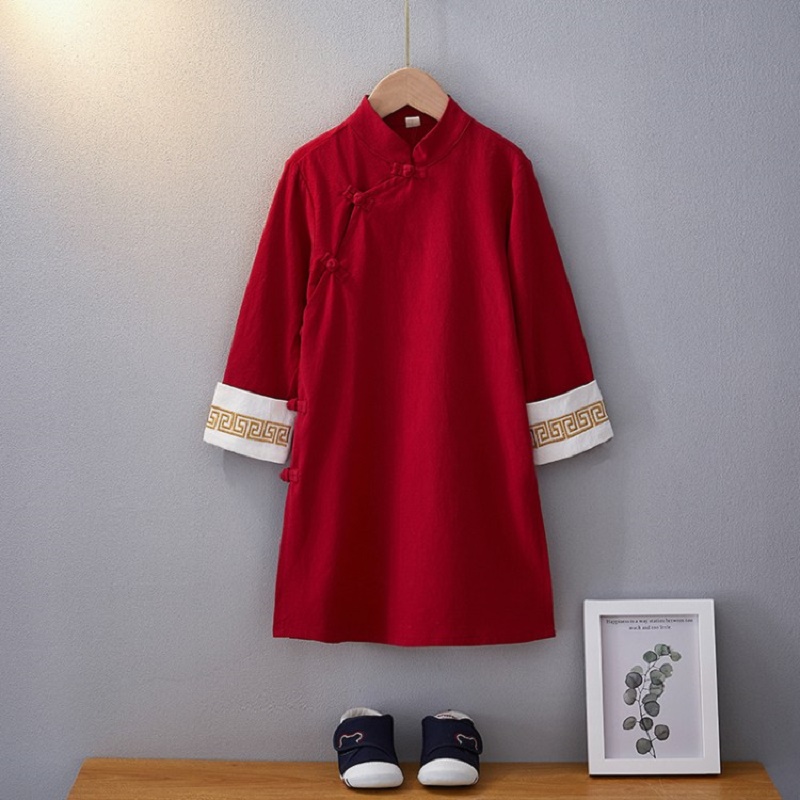 民国汉服男童古风中国风长衫相声大褂中式周岁礼服长袍马褂表演服