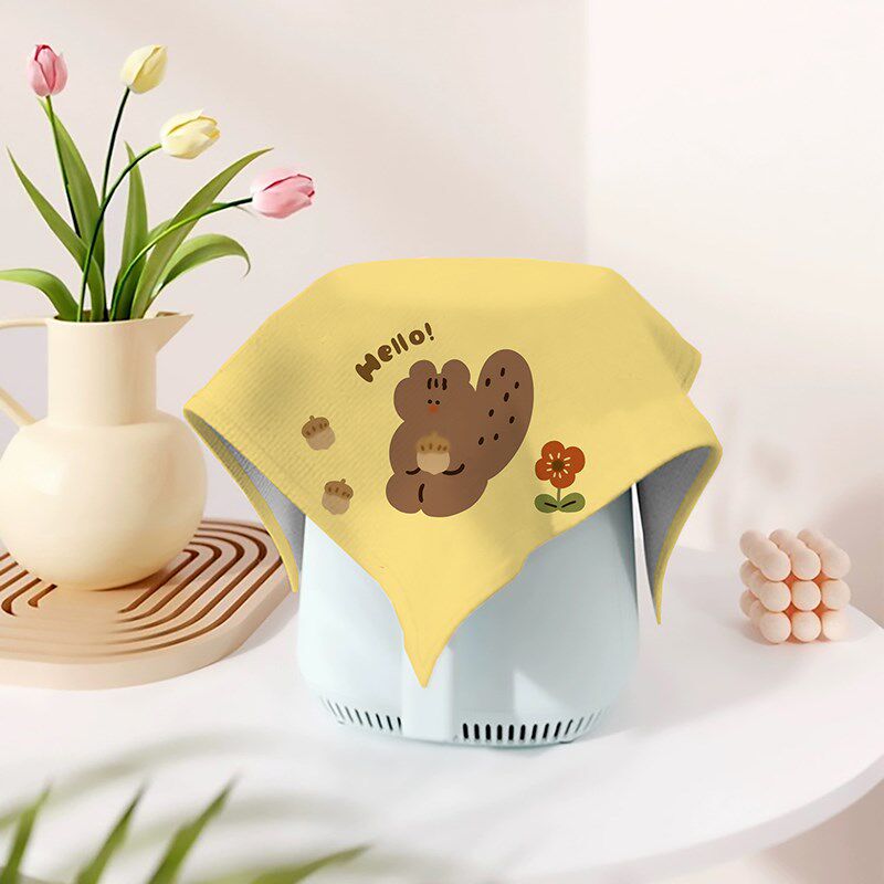 卡通宠物短毛绒防尘空气炸锅罩布可定制家用厨房多功能防水盖布