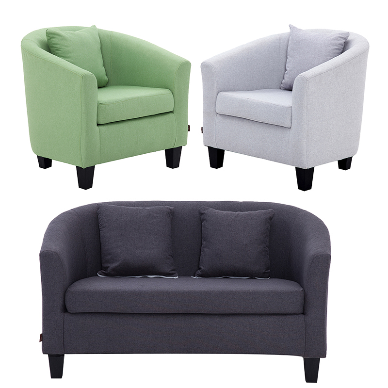 简约欧式布艺皮质单人双人沙发小户型酒店卡座咖啡厅办公休闲