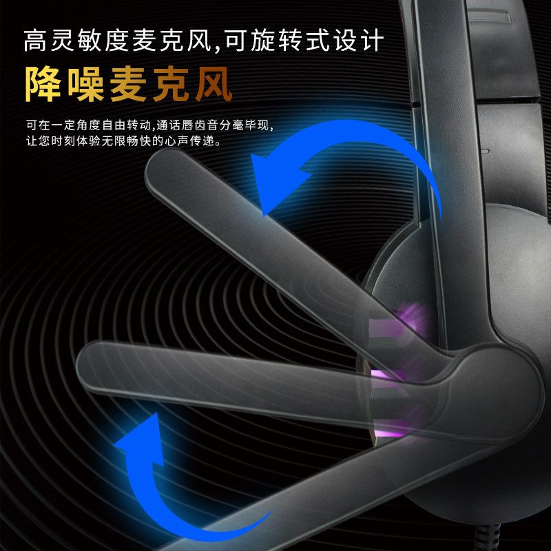 电脑耳机头戴式带麦克风电竞吃鸡游戏网吧有线耳麦手机笔记本通用