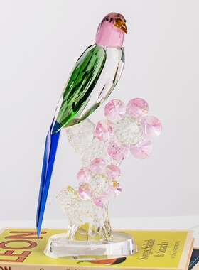 祥瑞水晶喜鹊鸟摆件轻奢客厅卧室家居装饰品高档新婚礼物乔迁新居