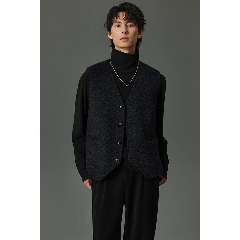 【储格】重磅双面羊毛呢子马甲外套男24加厚款西装马夹背心保暖,男装,常规马甲,淘宝优惠券,粉丝福利购,淘宝优惠卷