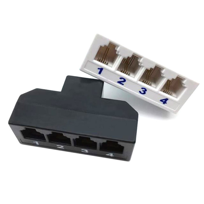 网络转电话一分四RJ45转RJ11 电话交换机转接口 网线孔转电话线头