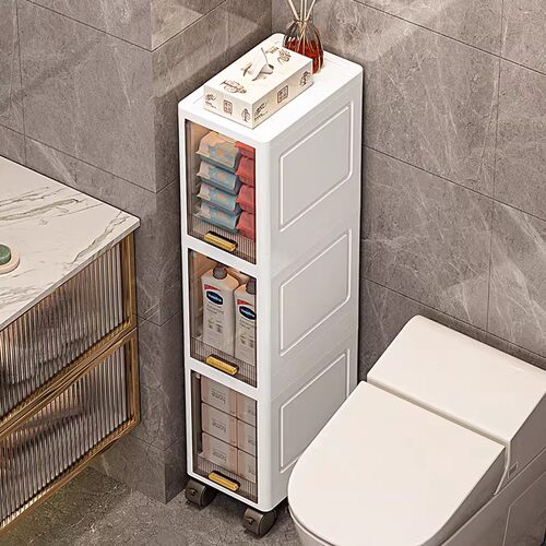 卫生间置物架收纳架落地洗脸池边上储物柜厕所马桶旁边夹缝收纳柜