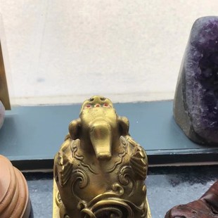 中式貔貅摆件黄铜镇宅招财单角财B位客厅书房炒股期货股票投资送