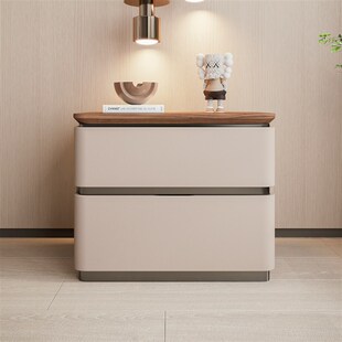 新中式现代轻奢创意全实木床头柜高端家用卧室床边X柜简约储物柜