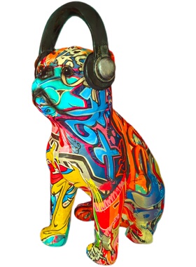 彩色狗潮流摆件家居装饰品酒柜电视柜创意办公室艺W术个性轻奢摆