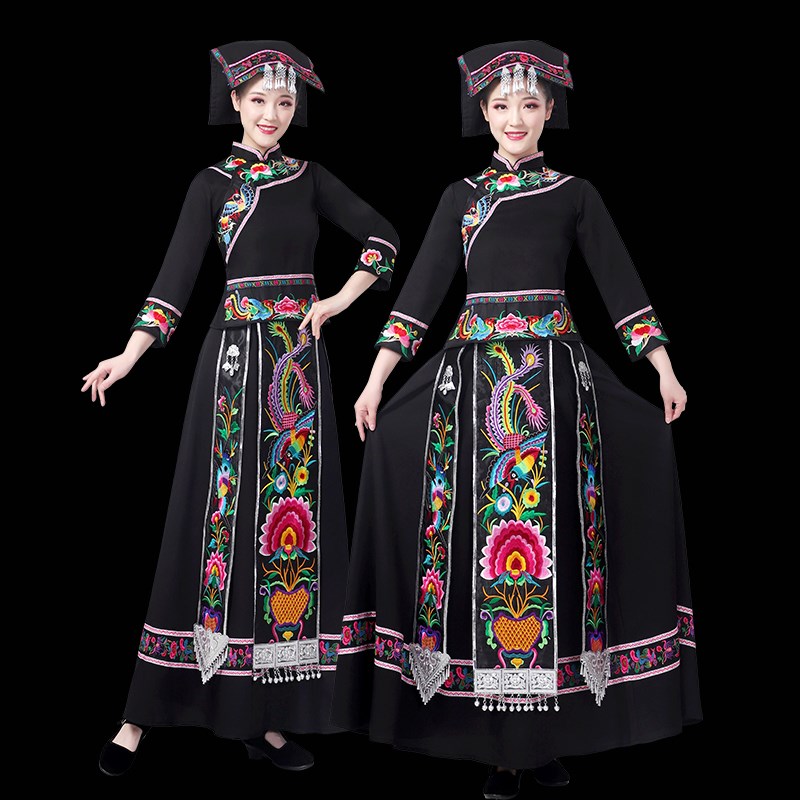 少数民族服装女彝族瑶族土家族舞蹈演出服侗族壮族苗族表演服装