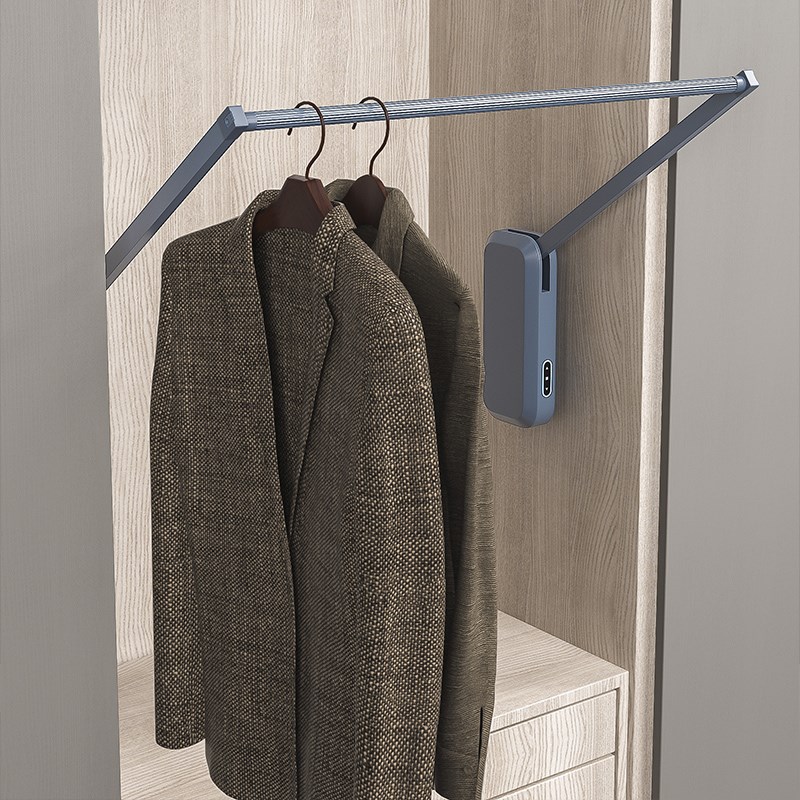 智能电动衣柜挂衣杆遥控自动升降挂衣架语音触控升降