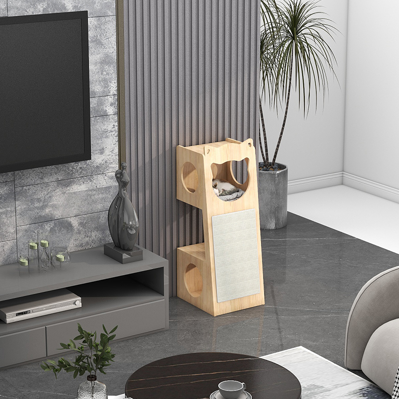 萌助猫窝猫抓板一体剑麻耐磨不掉屑四季通用别墅躲避屋猫咪睡窝