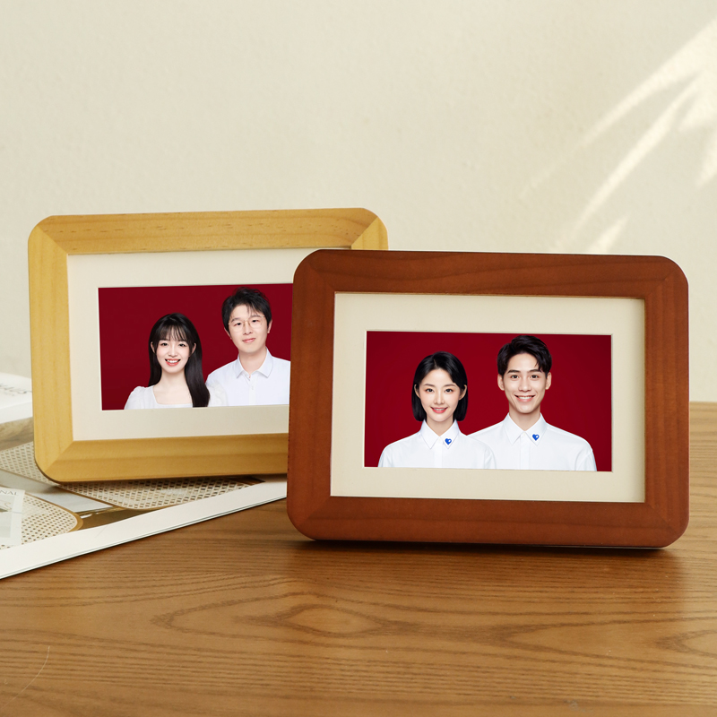 海马体结婚登记照相框摆台情侣婚纱照洗照片做成相册框纪念礼物