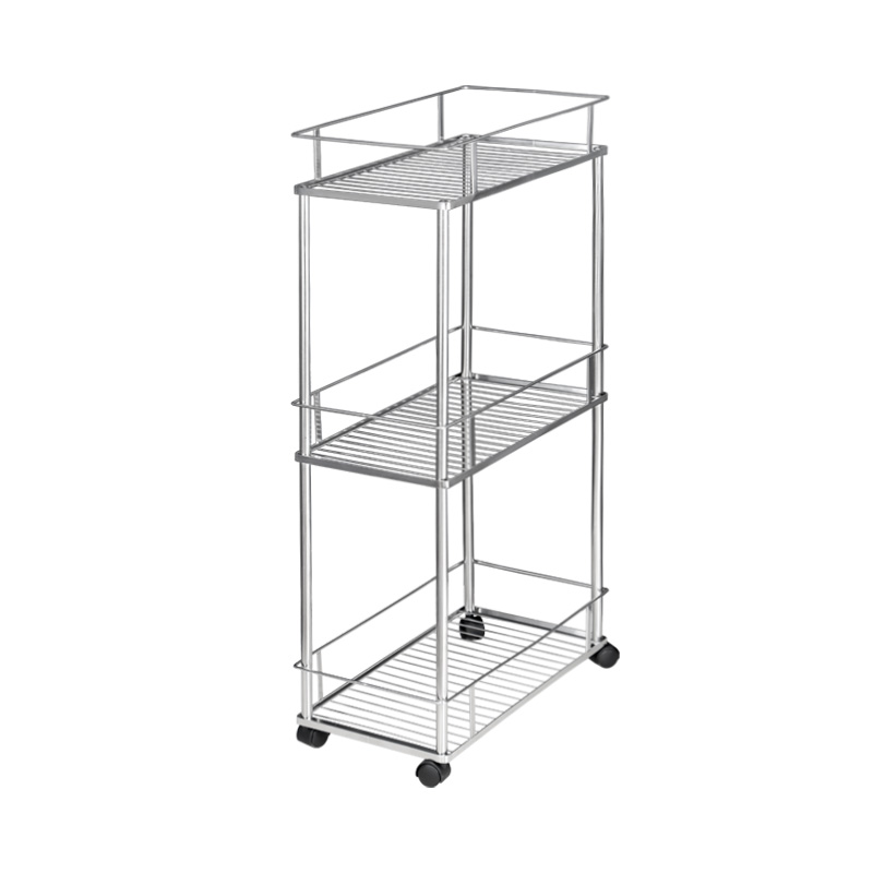 卫生间夹缝置物架落地304不锈钢浴室厕所小推车移动缝隙收纳架子