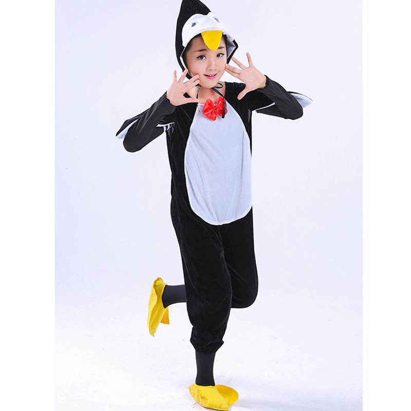 元旦儿童动物表演服装小企鹅卡通舞蹈服幼儿园男女童宝宝演出服