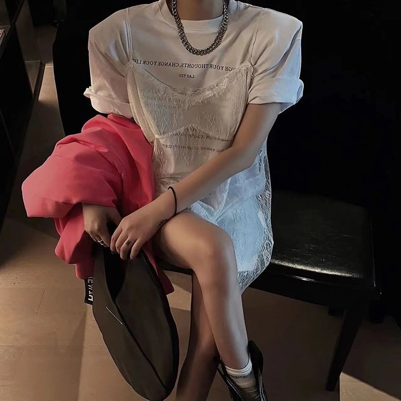 2023夏季新款蕾丝衫吊带女内搭打底白色设计感气质上衣