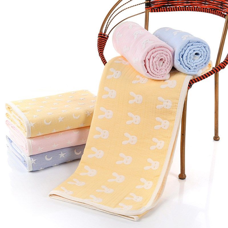 纯棉三层无捻纱布浴巾抱被宝宝新生婴儿方形空调被夏凉被毯盖包邮