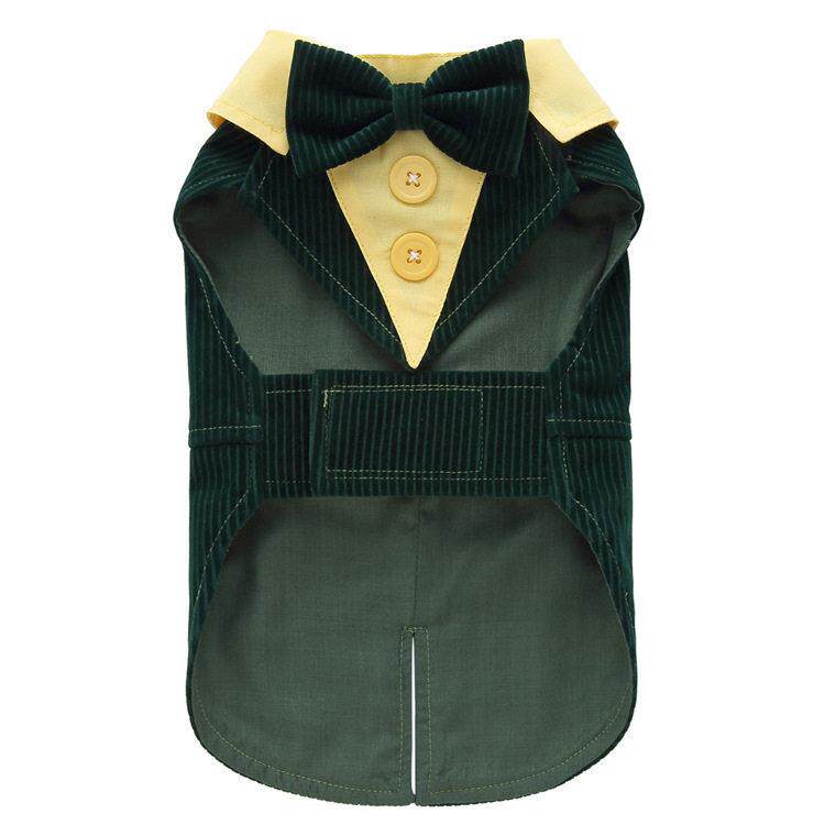 宠物生日拍照精品西服薄款领带衬衫小狗新品韩版雪纳瑞修身燕尾服