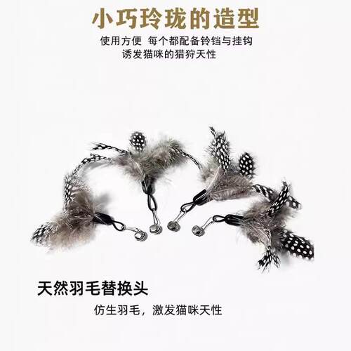 猫玩具赛级逗猫棒幼猫斑点羽毛替换头耐咬猫用品猫咪玩具大全