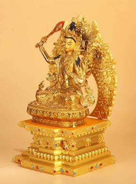 藏式金铜合佛龛合金做旧色金刚台堂佛APH底像座放7寸佛像座金色佛