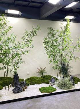 新长S814内杈加密竹子款室假毛竹摆件绿色橱家居窗装饰植物套装