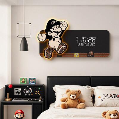 利欧客饰ZD-20241 厅装画 画带钟表卡通创意玛餐桌背景墙时钟挂画