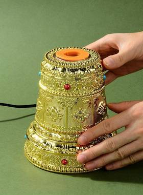 奥21907091斯特电动摇底座八转吉祥雕刻手金摇旋管彩色珠子镶嵌旋