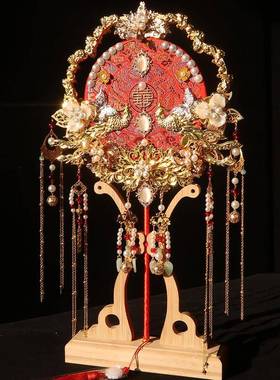 双色秀禾扇团AEF结婚新娘新中式古风扇子扇材料包闺蜜礼团礼婚物