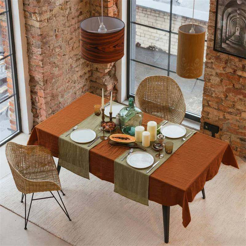 纯议亚YKK麻布料茶布纯色几桌布布长方形会室台餐桌布轻奢高级感